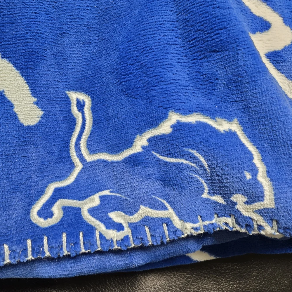 NFL Lions Blue and White Throw Blanket